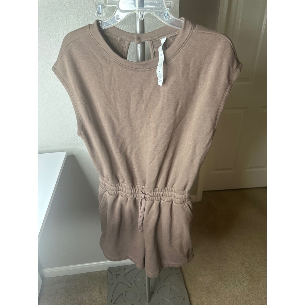 Rae Mode Romper Womens Medium Brown Excellent French Terry Open Back JP5075